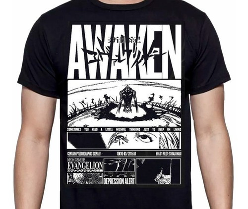 Evangelion - Awaken Collage Eva  - Polera Anime