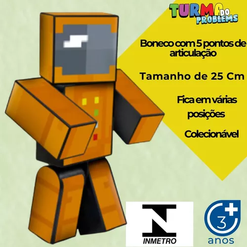 Boneco Problems + Zoom 25 cm Minecraft Algazarra Original