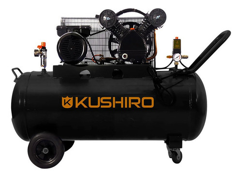 Compresor 100 Litros 3hp Bicilindrico Correa Kushiro K100-3