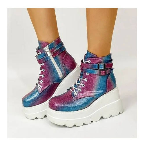 Botas Altas De Cuña De Tacón Alto Para Mujer