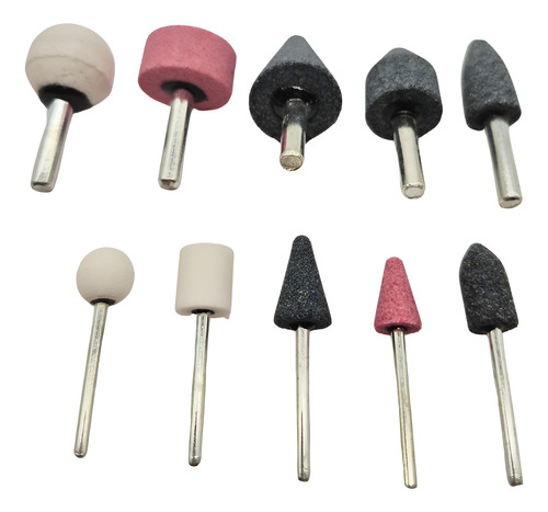 Juego Piedras Montadas P/taladro Mini Torno X 10 Piezas Set