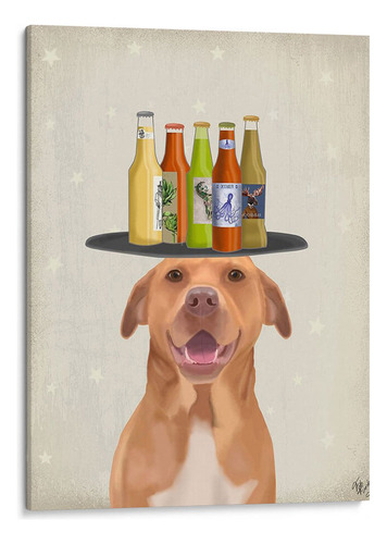 Canvas Lab Cuadro Pomeranian Beer Lover 45x60, Fab Funky