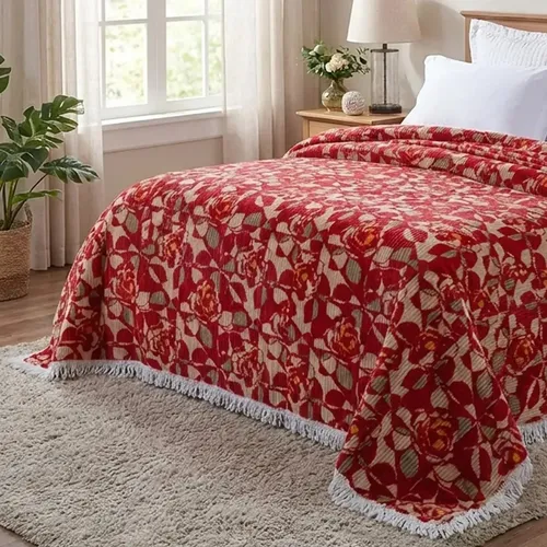 Colcha Chenille Jolitex Com Franja Rafaela 220x240m Vermelha