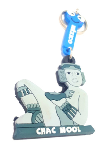 Chac Mool  Llavero Ahulado Latex Souvenir México