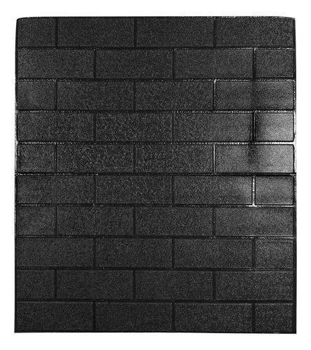 Revestimiento Autoadhesivo 3d Placa Pared Antihumedad 70x78 Color Subway Negro E11-1n - 70x77