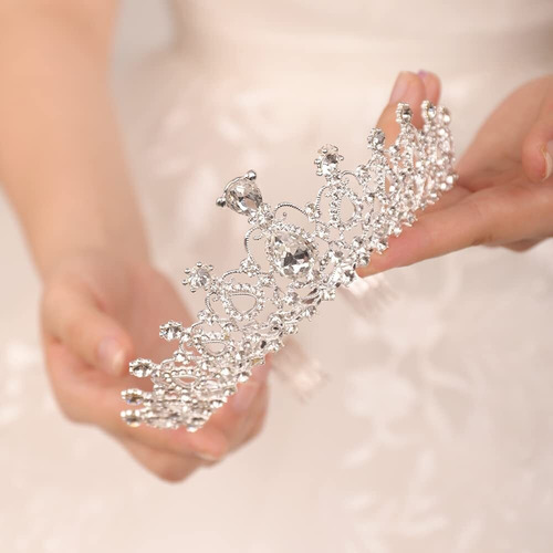 Tiara Nupcial Con Corona De Diamantes De Imitación