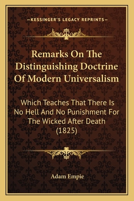 Libro Remarks On The Distinguishing Doctrine Of Modern Un...