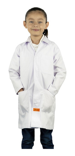 Imagen 5 de 8 de Bata De Laboratorio Blanca Niño Infantil 100% Algodón 4 A 16