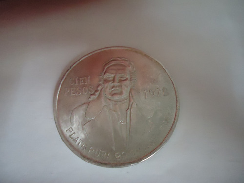 Moneda $100 Morelos Plata Real 0.720 Año 1978