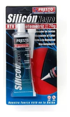 Silicon Rtv Negro Alta Temperatura Tubo 70gr Presto