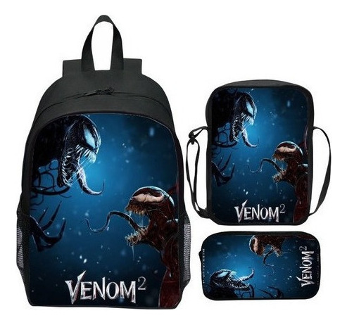 Juego De Mochila 3d Marvel Venom 2022 De Tres Piezas