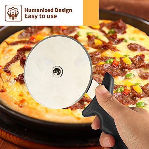 Rueda Cortadora De Pizza Con Protector De Dedos Color Negro
