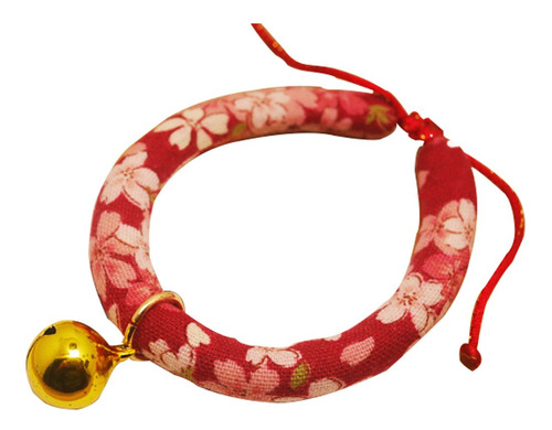 Creation Core Collar De Gato Con Estampado De Flores De Est. Color Rojo, Rosado, (red Pink Flower)