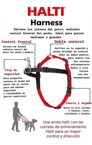 Arnés Halti Front Control. Talla M. Antijalones. Para Perros