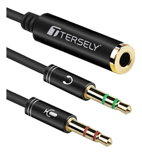 T Tersely Cable De Micrófono Divisor De 0.138 In Para Comp.