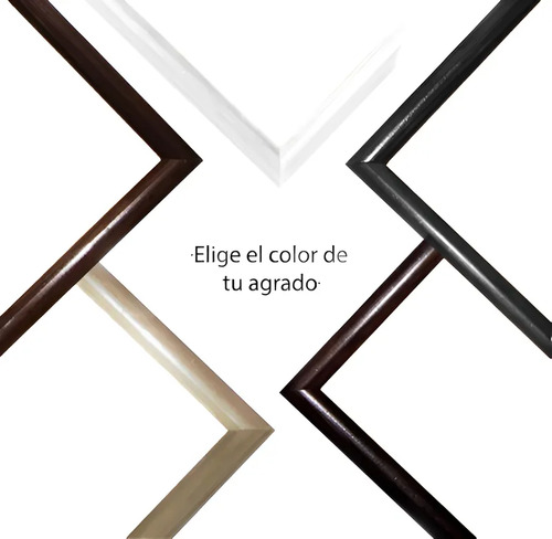 Marcos De Madera 50x70cm. Variedad De Espesor, Todo Incluido Media Caña 2cm Avellana