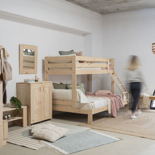 Imagen 2 de 2 de Cama Semi Alta 190 X 90 En Madera 100% Maciza Ref: Litera2.0