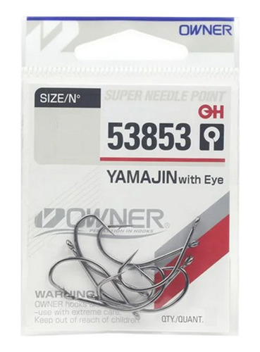 Anzol Owner Yamajin W/eye 53853 Nº 3/0 Pcte Com 5