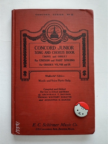 Libro Concord Junior Song And Chorus Book, No. 16 118i4