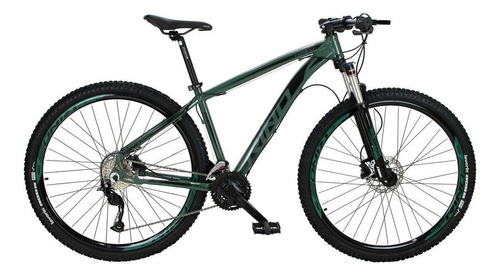 Bicicleta Aro 29 27v Rino Everest - Alivio 1.0 K7 + Trava Cor Verde Exército Tamanho Do Quadro 21