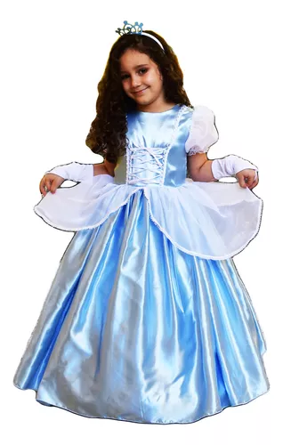 Vestido Infantil Princesa Cinderela Luva E Saiote De Armação - Loja Moda  Sunset - o melhor da Moda Feminina.