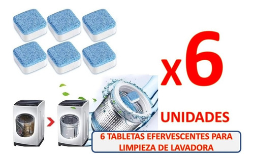 Imagen 1 de 8 de Pastillas Efervescentes Para Limpieza De Máquina Lavadora X6