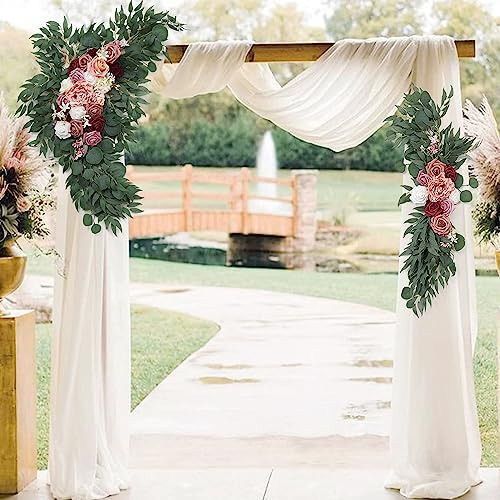 Kit De Flores Arco De Boda Tela Blanca De Cortina (paqu...