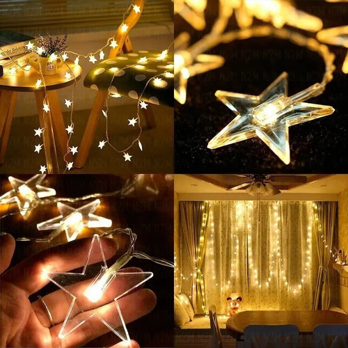 Imagen 4 de 10 de Combo Led Navidad Cortina 3 Metros + 2 Guirnalda 4 Metros