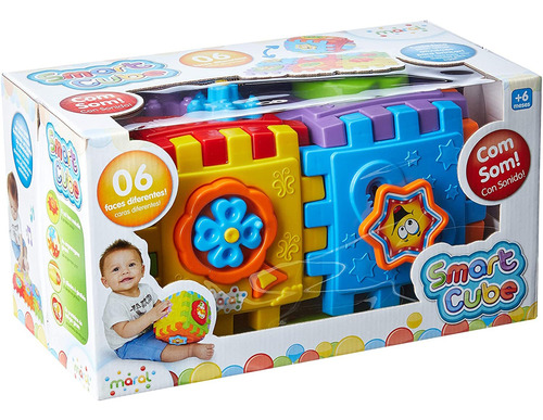 Imagem 4 de 4 de Brinquedo Educativo Bebê 6 Meses Com Som Smart Cube