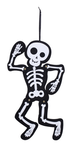 1 Plaquinha Acessórios Esqueleto Preto E Branco Halloween