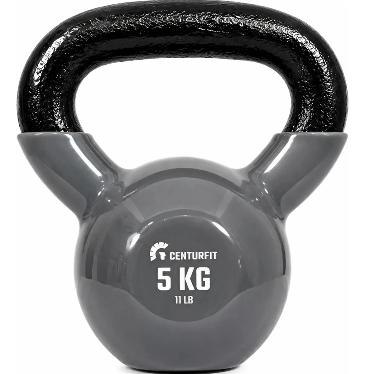 Pesa Rusa Kettlebell 5 Kg Recubrimiento Pvc Hierro Fundido Gris