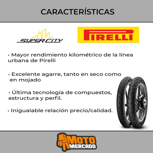 Cubierta 90 90 18 Pirelli Super city Honda Cb 125 Twister