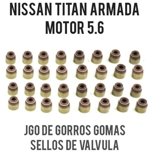 Juego Gorro Goma Sello Valvula Nissan Armada Titan Vk56 8cil