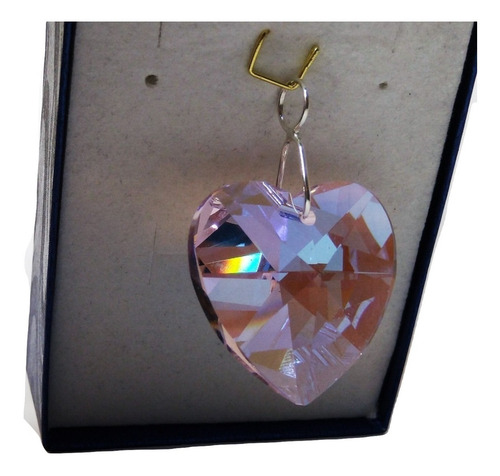 Imagem 1 de 7 de Pingente Coração Cristal Swarovski Rose Blue Boreal Em Prata