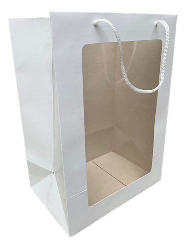 10 Sacolas Com Visor E Alça De Nylon - 25 X 17 X 15cm