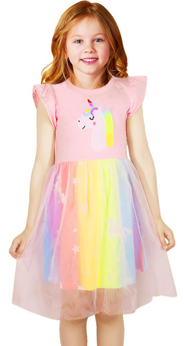 Vestido De Princesa Con Diseño De Unicornio Para Niñas