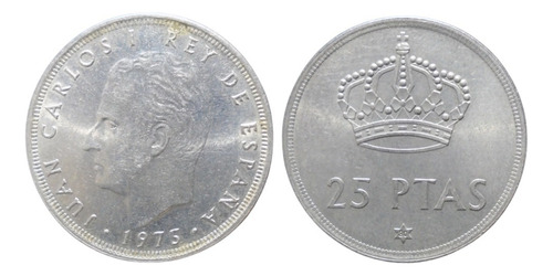 Nvs-moneda España 25 Pesetas 1975 Juan Carlos I Corona O3y#1 (Usado)