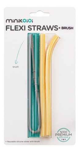 Imagen 2 de 5 de Sorbetes De Silicona Reutilizable Minikoioi Flexi Straws