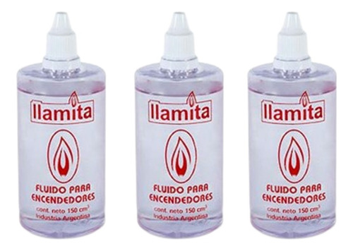 Pack X3 Liquido Bencina Para Encendedores Llamita 150ml