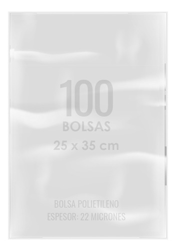 Bolsas Plásticas Polietileno 100 Unds 25x35 Cm