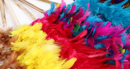 Imagen 5 de 6 de Plumero Sacudidor Pluma Natural Colores Largo 52cm ( 1 Pza )