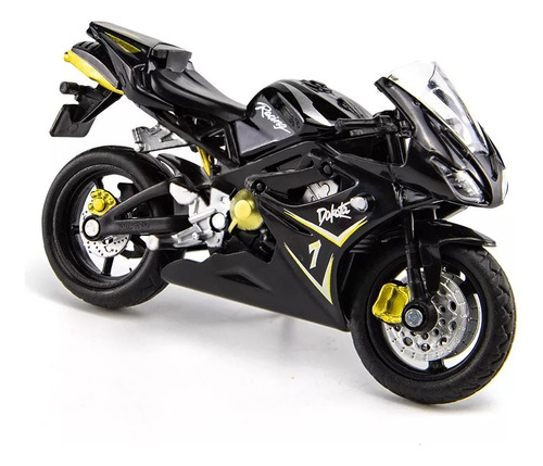 Moto De Aleación Triumph 675 Simulada A Escala 1:18 Negra