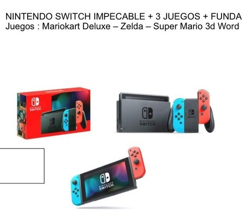 Nintendo Switch + 3 Juegos Y 2 Case Rigidos