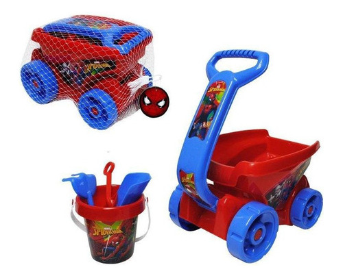 Carro Con Accesorios De Playa Spiderman