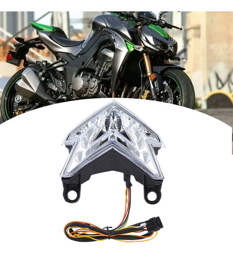 Luz Trasera Led Blanca, Señal De Giro De Freno Para Kawasaki