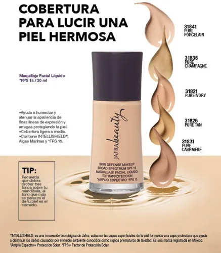 Maquillaje Facial Liquido Jafra Tono Pure Tan de jafra liquido Maquillaje Facial Liquido Jafra Tono Pure Tan