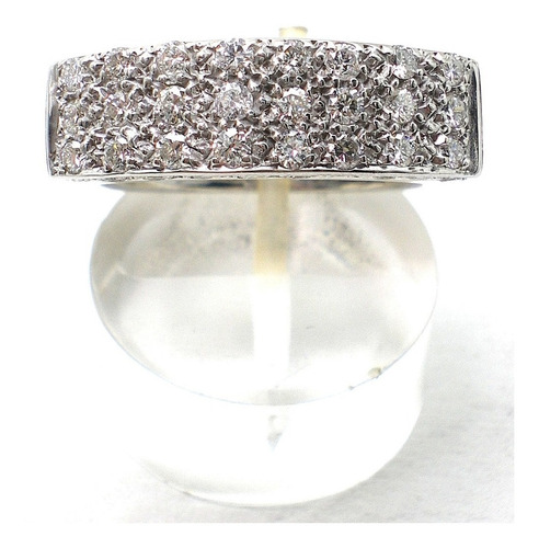 Anillo De Oro Blanco 18 Kt Y Brillantes