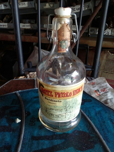 Botella Licor Vidrio C/ Manija Vintage Ideal Deco Coleccion