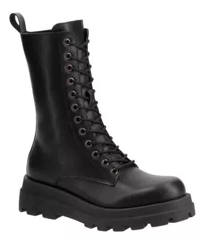 golpear Maravilloso armario Botas Rockeras Creepy Peregrin Negras Mujer Altas Agujeta