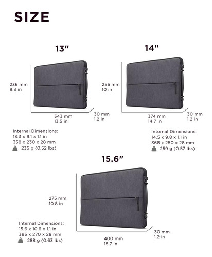 Funda Para Portátil Lenovo Urban De 13 Pulgadas Resistente A